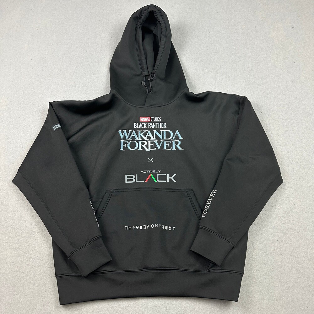 Marvel Actively Black Hoodie Small Wakanda Forever Black Panther Performance S